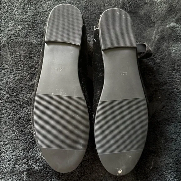 Black Velvet Spider Web Ballet Flats Nicolette Carlene size 41 - Picture 3 of 3